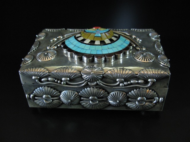 Phillip Begay Large Inlaid Sterling Box