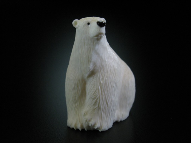 James Uglowook Seated Alaskan Ivory Bear