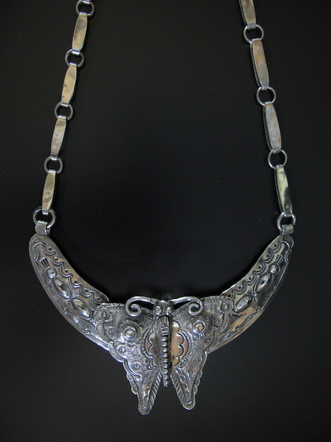 Art Tafoya Butterfly Pendant and Necklace Combo