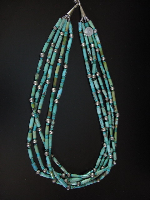 Audie Yazzie Five Strand Turquoise Necklace