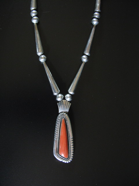 Mary Marie Lincoln Sterling Coral Necklace