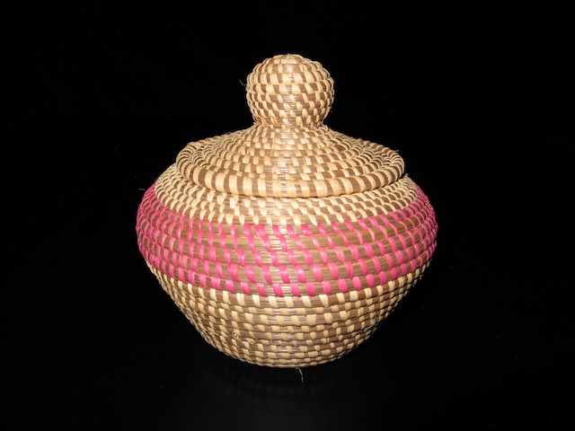 Liz John Coushatta Pink Banded Basket