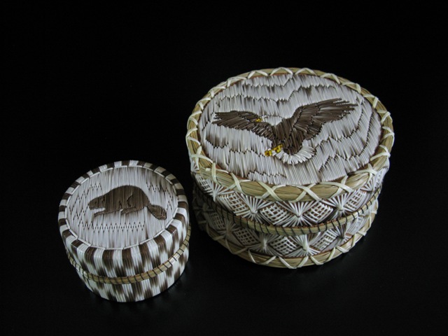 Eagle and Beaver Quill Baskets
