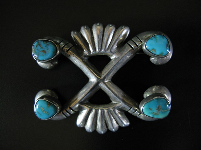 Blue Gem Turquoise Cast Pin