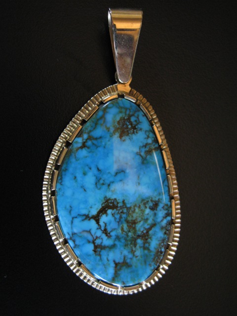 Brian Clark 14k Morenci Turquoise Pendant