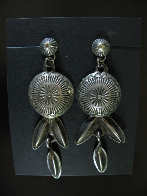Recycled Early Button Dangle Earrings
