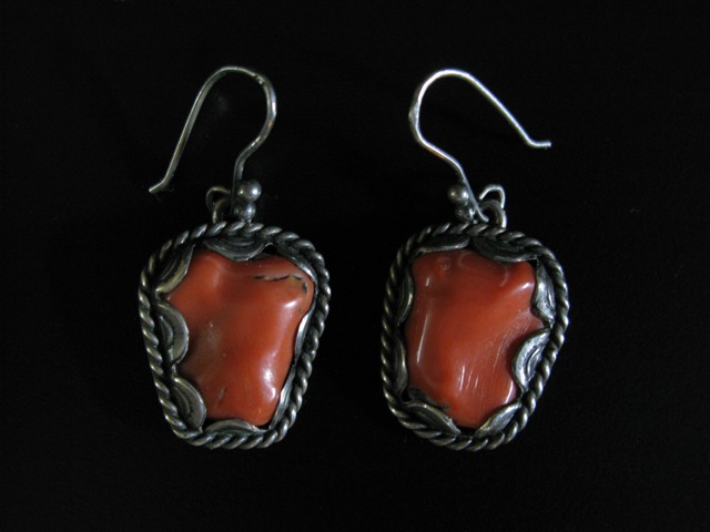 Early Coral Nugget Earrings
