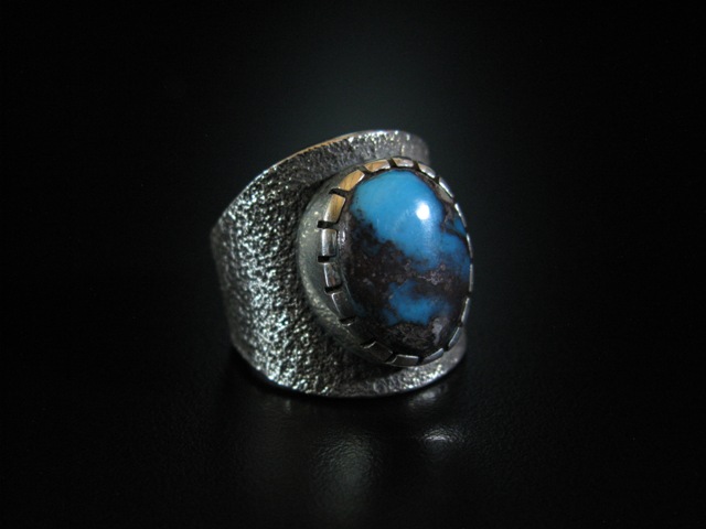 Darryl Begay Bisbee Turquoise Sterling Ring 10