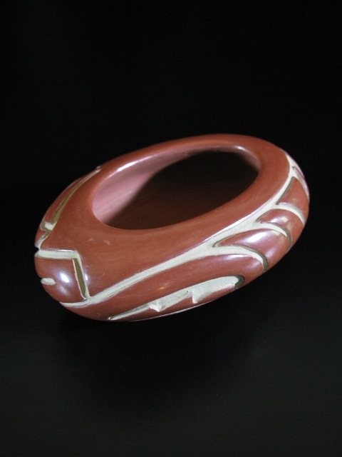 Denise Chavarria Red Avanyu Pot