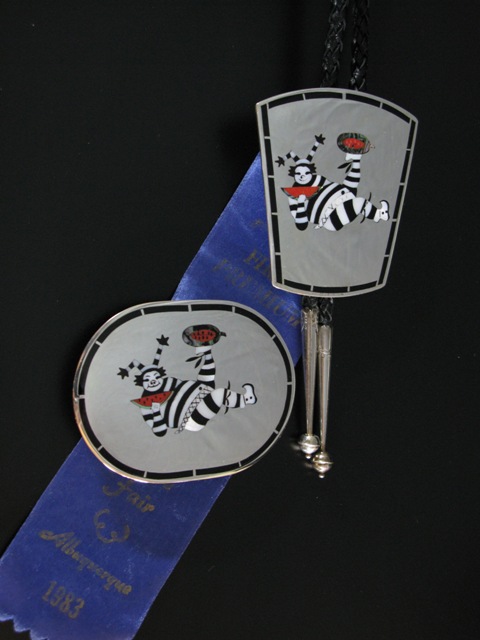 Dennis and Nancy Edaakie Bolo and Buckle Blue Ribbon Set