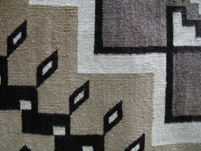1920's Two Grey Hills tapestry weaving detail