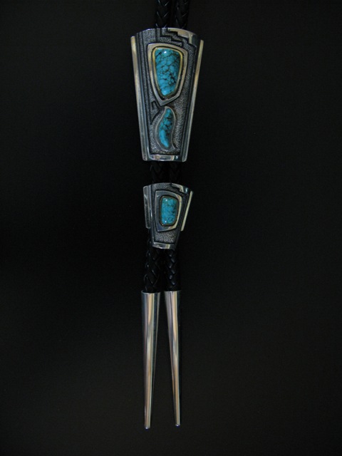 Don Supplee Lone Mountain 18k Sterling Turquoise Bolo