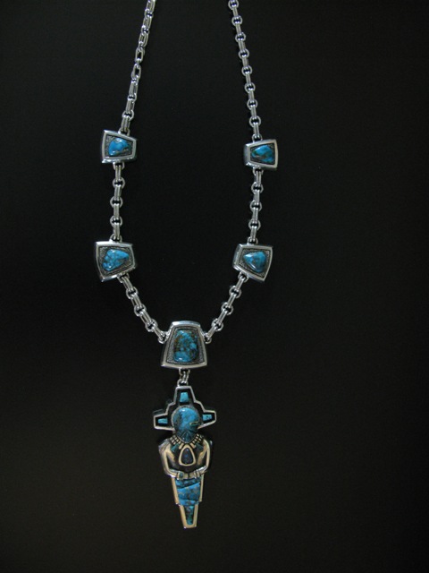Don Supplee Sterling and Turquoise Kachina Necklace