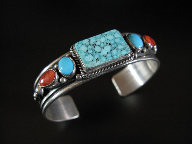 Darrell Cadman Turquoise and Spiney Bracelet 6.25 +-
