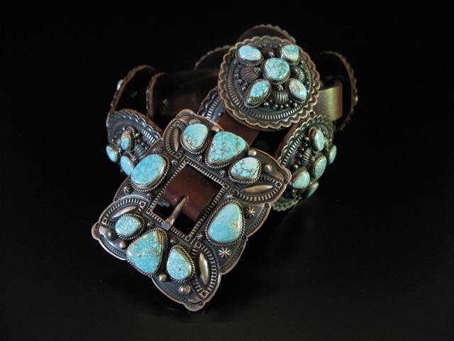 Darryl Becenti #8 Turquoise Concha Belt