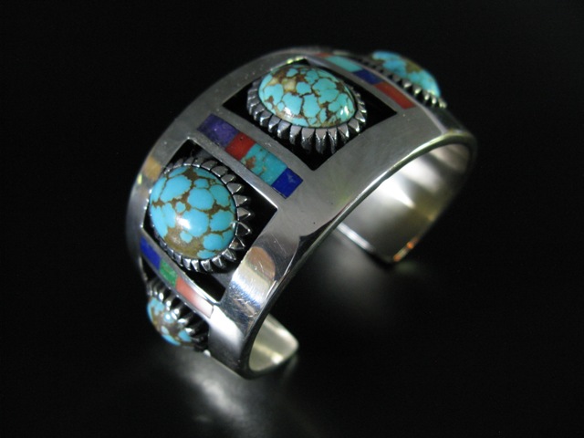 Leonard Haskie #8 Turquoise Inlay Bracelet 5.75