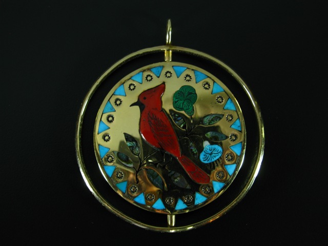 Jake and Irene Livingston 14k Cardinal(side 2) Spinner Pendant