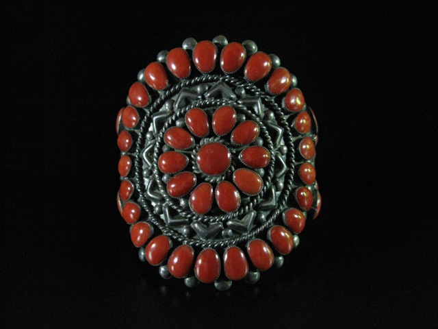 Lee and Mary Weebothee Coral Cluster Bracelet  5.75 +