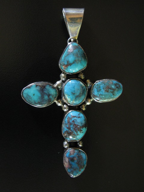 Bisbee Turquoise Cross Pendant