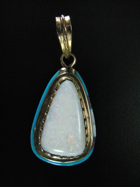 14k Gold Austrailian Opal Pendant