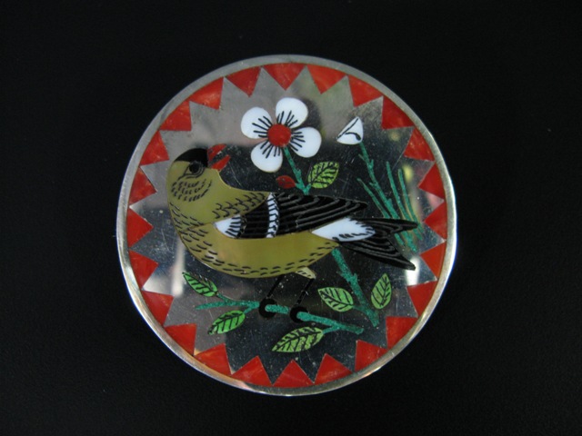 Ruddell and Nancy Laconsello Yellow Bird Pin