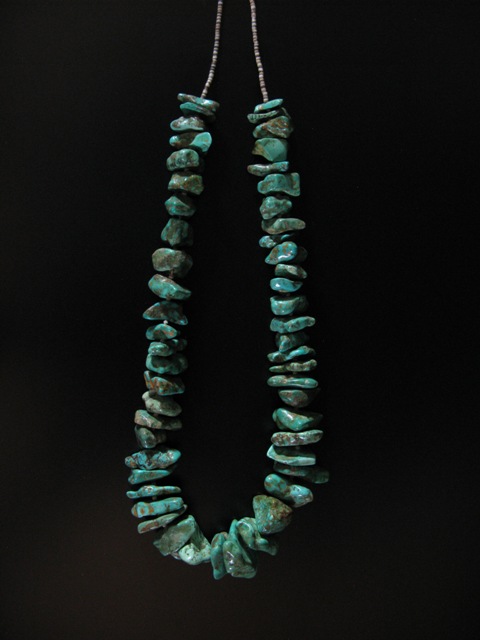 Chunky Green Turquoise Nugget Necklace