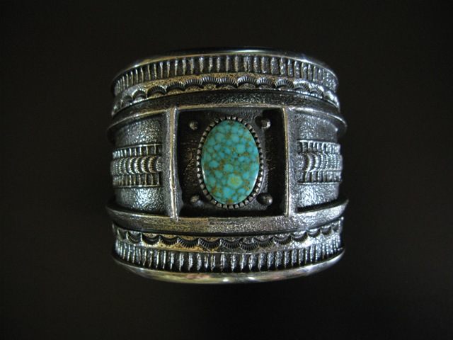 Harrison Jim Wide Turquoise Cuff Bracelet 6.5+