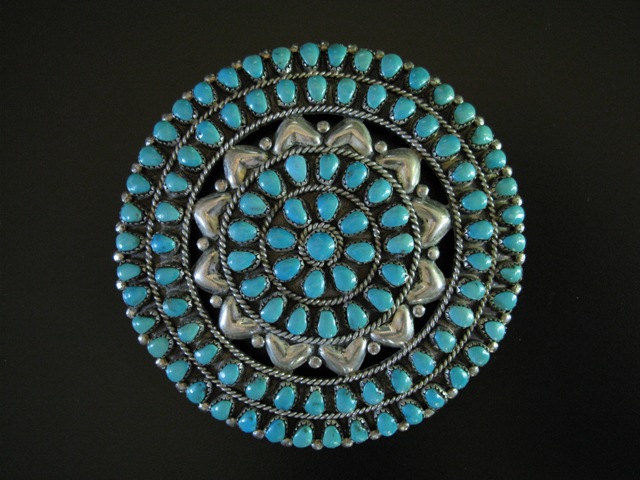 Large Zuni Turquoise Cluster Pin/Pendant