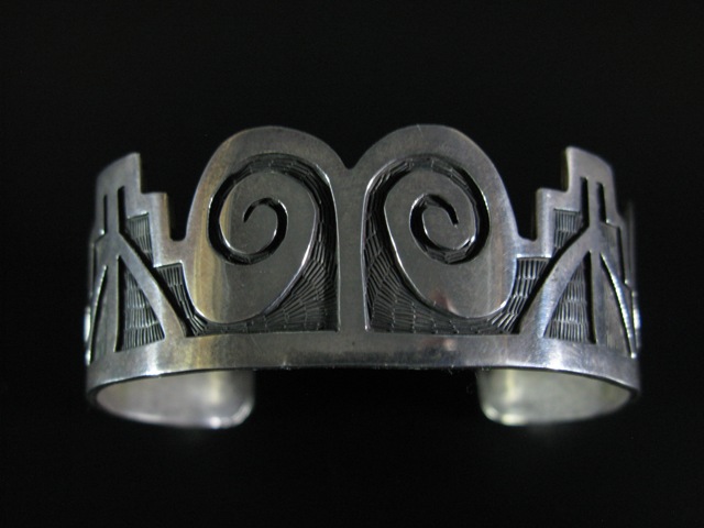 Hopi Early Unsigned Overlay Bracelet 7.25