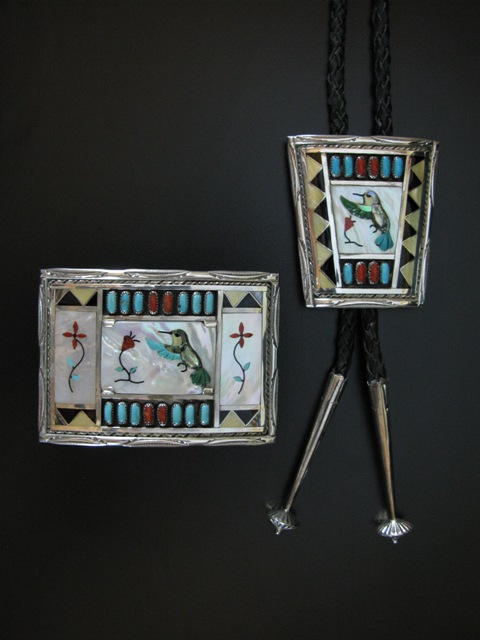 Don and Velma Dewa Hummingbird Bolo and Buckle Set