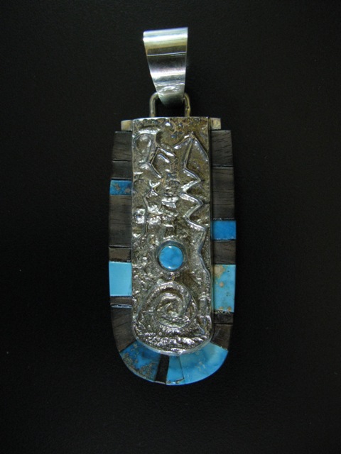 Teddy Draper Turquoise and Wood Pendant