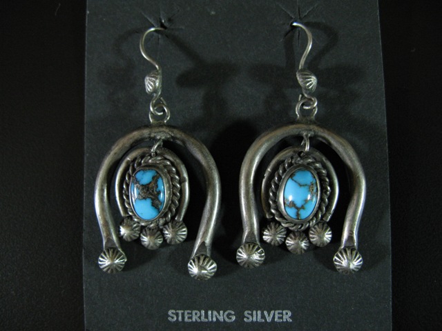 Persian Turquoise Dangle Naja Earrings