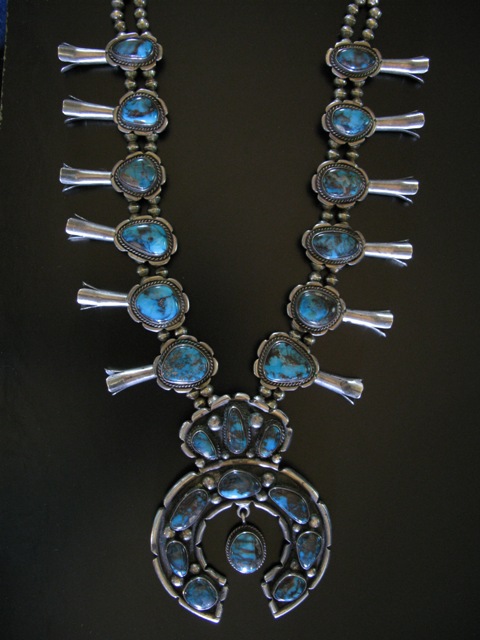 Vintage Bisbee Squash Blossom Necklace