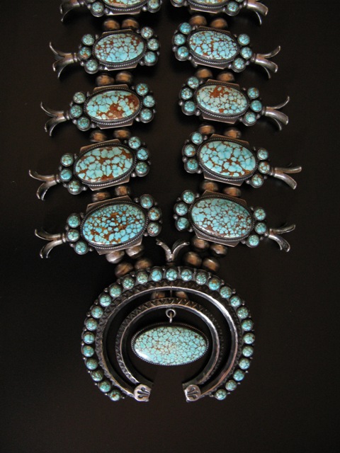 Michael Schmaltz #8 Turquoise Squash Blossom Necklace