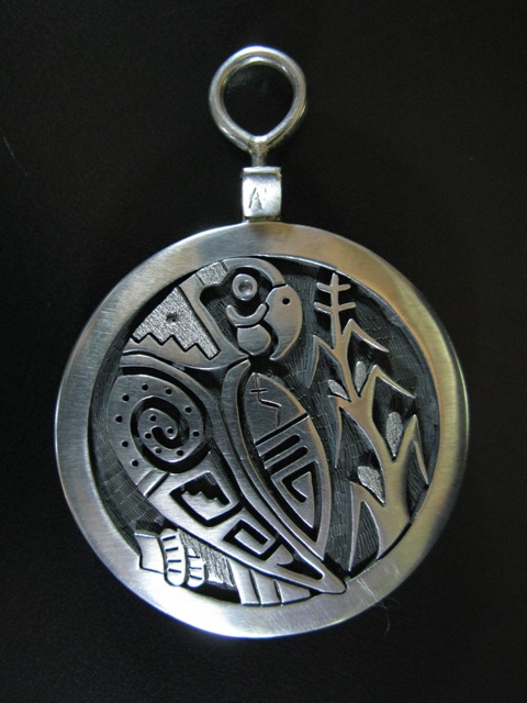 Antone Honanie Parrot/Kokopelli Reversible Pendant