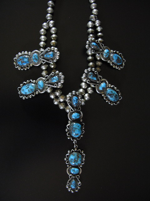 Persian Turquoise Drop Pendants Necklace