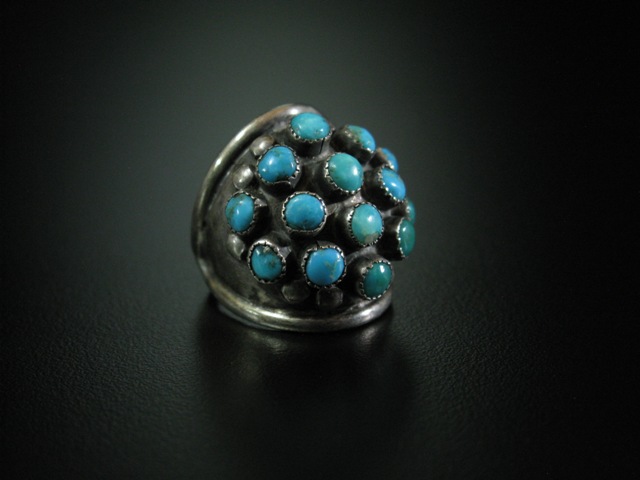 Snake Eye Turquoise Knuckle Ring 6.5