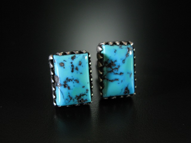 Leroy Thomas White Hogan Shop Turquoise Cufflinks