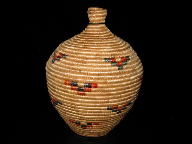 Alaskan Polychrome Lidded Basket