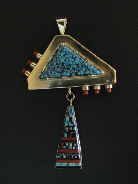 Carl and Irene clark double sided 14k gold pendant side 2