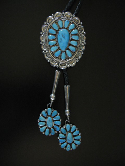 Joe and Eunice Wilson Turquoise Cluster Bolo