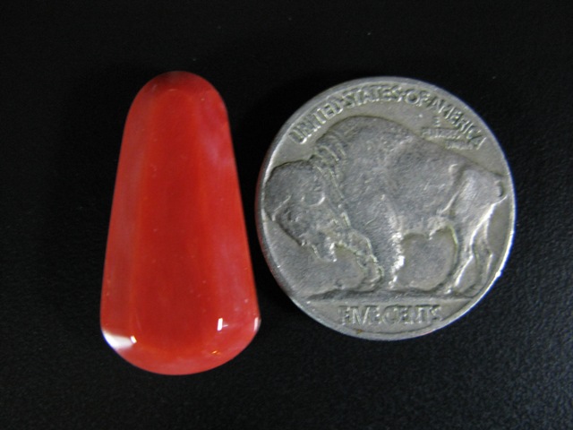 Coral Beveled Teardrop 12 ct