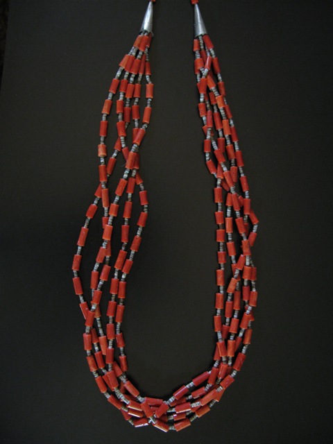 Vintage Coral and Shell Heishi Necklace