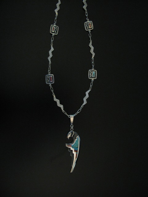 Don Supplee Inlaid Parrot Necklace