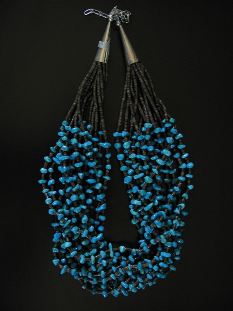 15 Strand Sleeping Beauty and Heishi Necklace