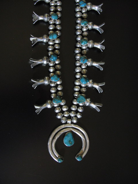 Fox Turquoise Mid Century Mod Squash Blossom