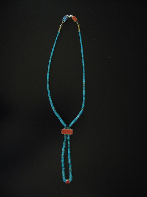Victor Beck14k Gold Turquoise Double Sided Jacla Necklace
