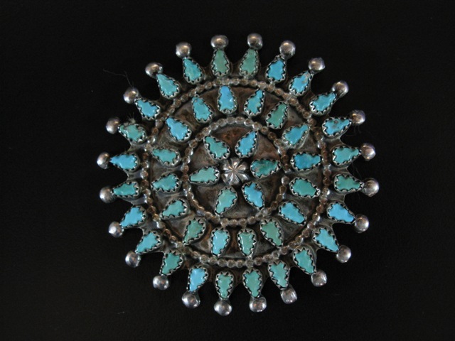 Vintage Zuni Carved Cluster Pin