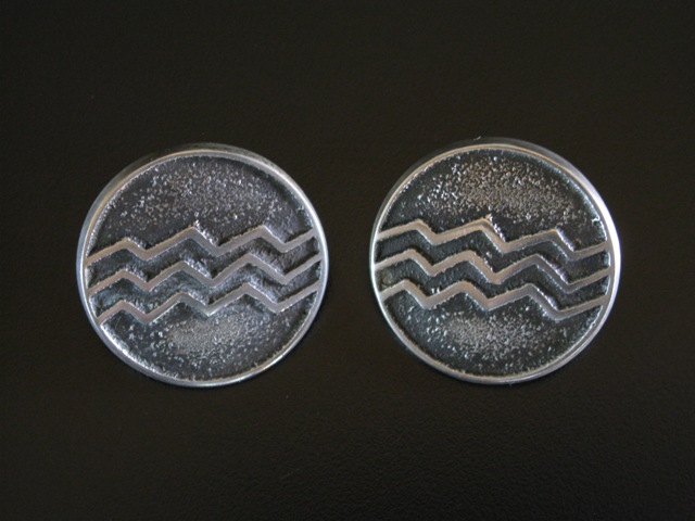 Larry Golsh Round Tufa Cast Earrings