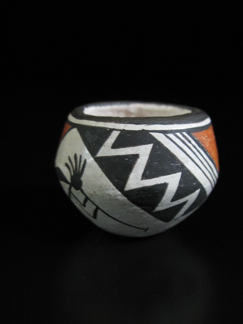 Lucy Lewis Acoma Kokopelli Pot side 2